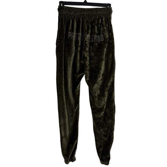 Pretty Little Thing Green Micro Corduroy Jogger Pants Women's 4 - Picture 1 of 7